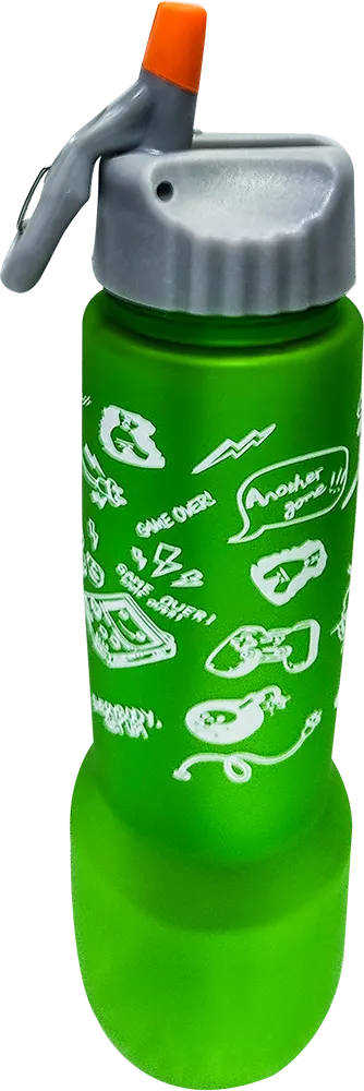 زجاجة مياه رياضية 750 مللى، انبوب ثلج داخلي، بلاستيك مط، شفاطة مدمجة، متعددة الألوان، موديل 42-135