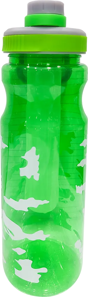 زجاجة مياه رياضية 700 مللي، انبوب ثلج داخلي، بلاستيك مط، متعددة الألوان، موديل 42-123