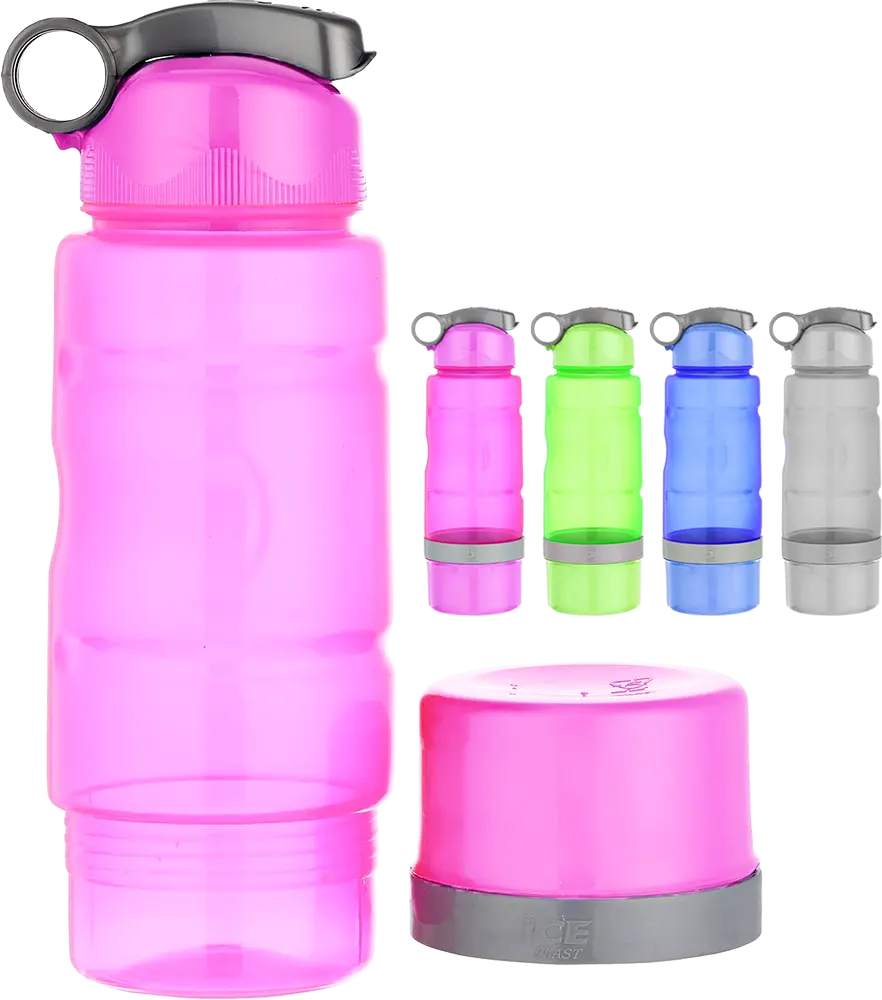 زمزمية شفافة ديناميك 750 مللي ، مع كوب، متعددة الألوان