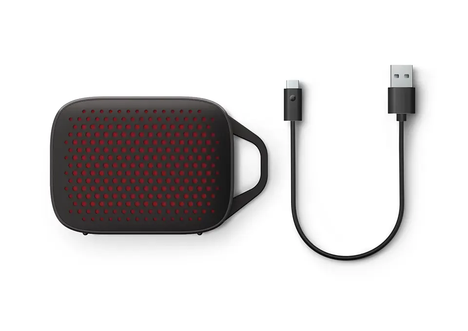 مكبر صوت لاسلكي فيليبس سيريس 1000، بلوتوث 5.3، ميكروفون مكالمات مدمج، كابل type-c، مقاومة ماء ipx4، وقت تشغيل 12 ساعة، أسود، TAS1209BK-00