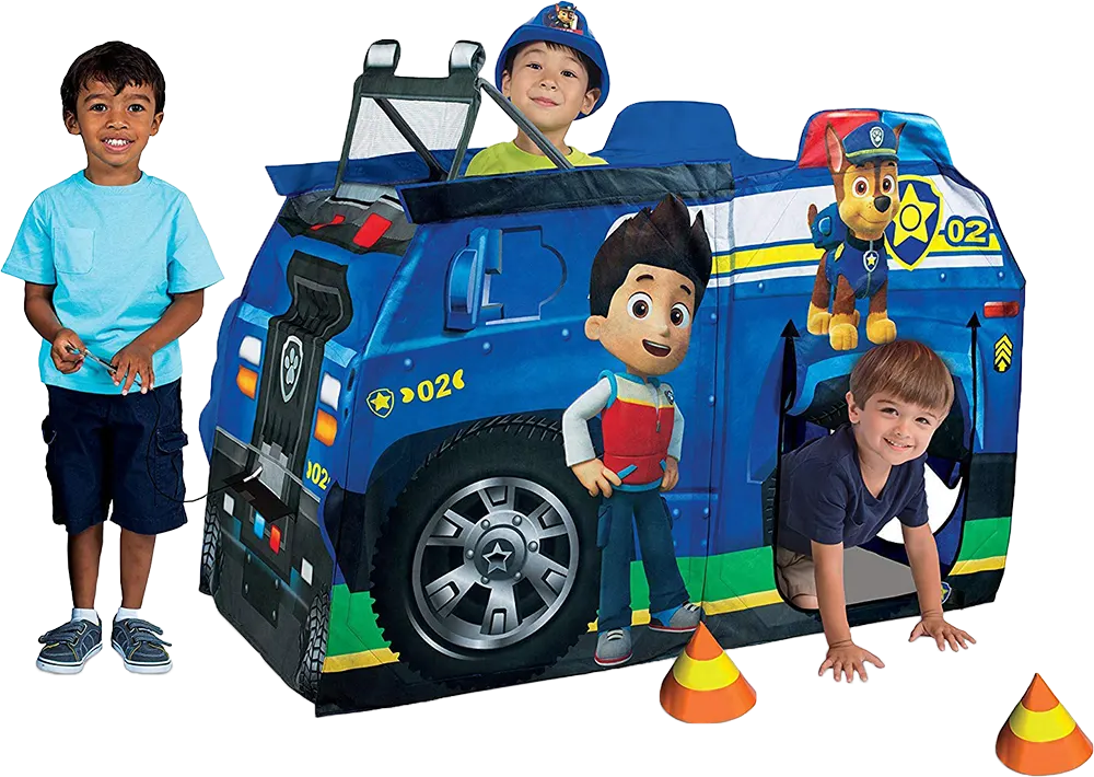 بيت كور للأطفال من تينت، تصميم سيارة شرطة، فتحة سقف، مناسب من عمر 3 سنوات، ألوان متععدة ، HF089