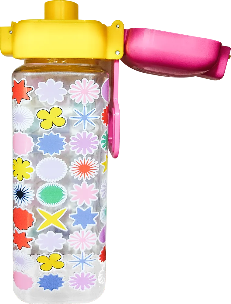 زمزمية كاميل بلاستيك 500 ملي، شفاطة مدمجة، قفل امان، ألوان متعددة، WB001