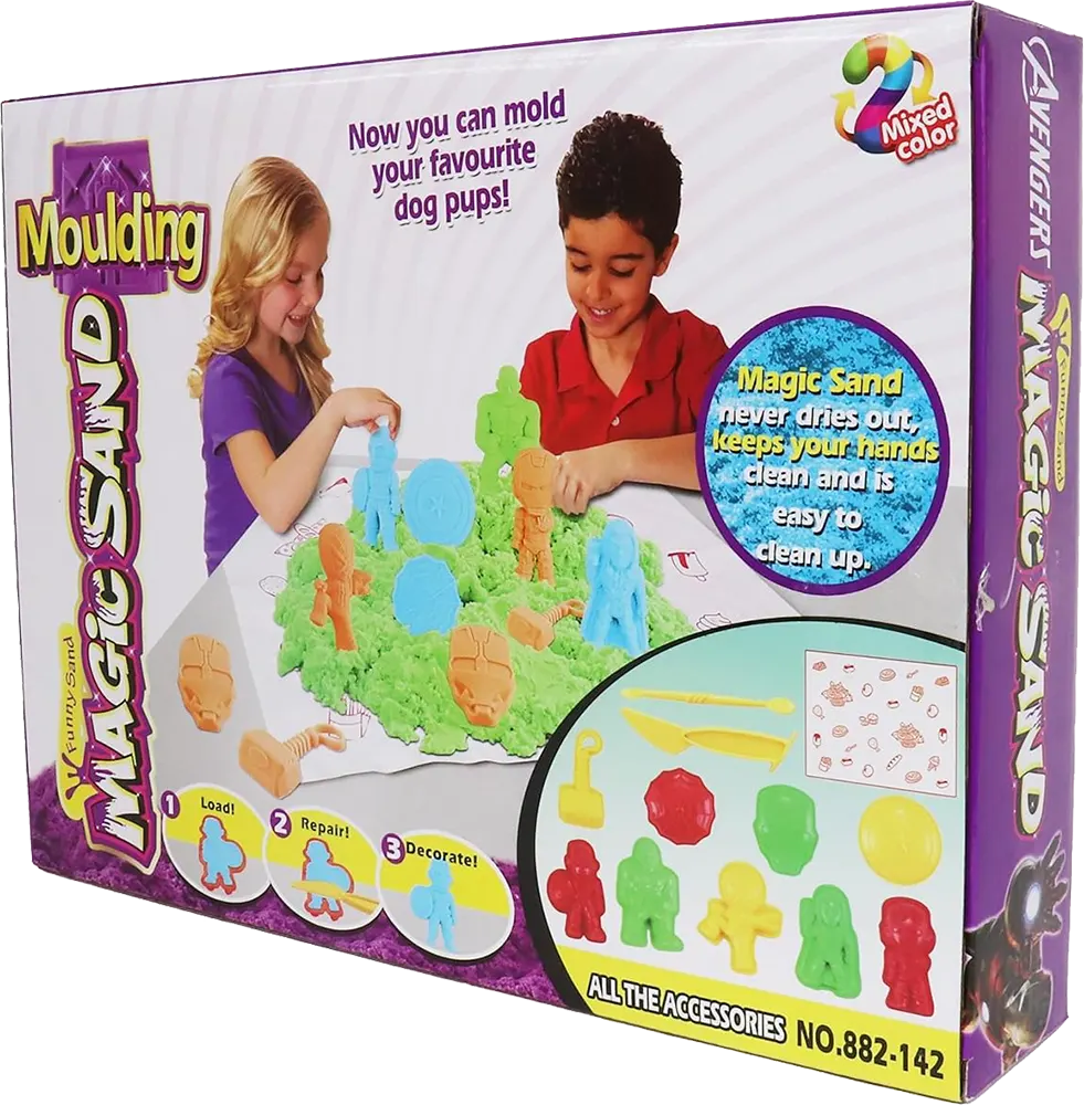 لعبة قوالب الرمل السحري إصدار افينجرز، قابل للتشكيل بدون جفاف، مناسب للجنسين، ألوان متعددة، 142-882