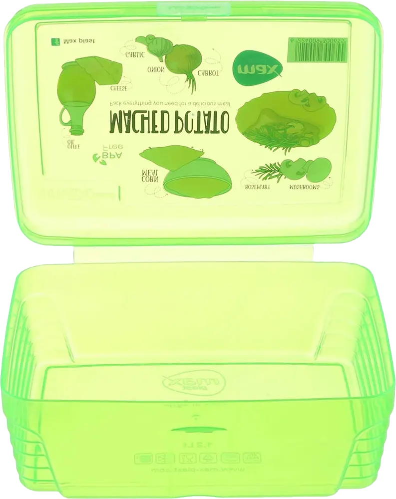 لانش بوكس بلاستيك ماكس بلاست ميجا ، 1.2 لتر، مع أدوات طعام، متعدد الالوان