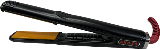 مكواة شعر كنزي أباظة، ألواح سيراميك، 235 درجة، أسود، ABAZA KING2024 980F