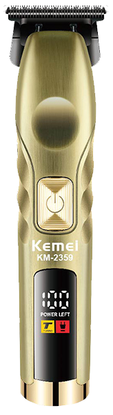 ماكينة حلاقة شعر كيمي لاسلكية للرجال ، شاشة ال سي دي ،  قابلة لاعادة الشحن ، مقاومة للماء ، جولد ، KM-2359
