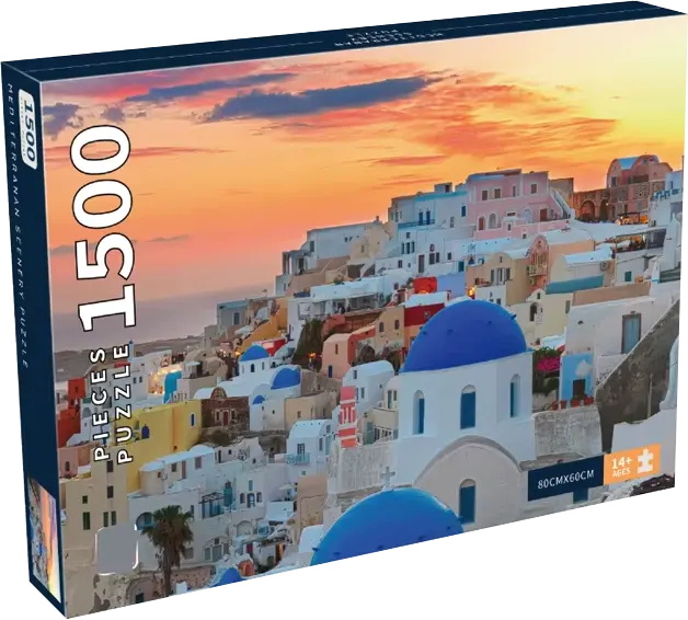 بازل صورة جزيرة سانتوريني اليونانية، 1500 قطعة، مقاس 80x60 سم، ألوان متعددة، 88362
