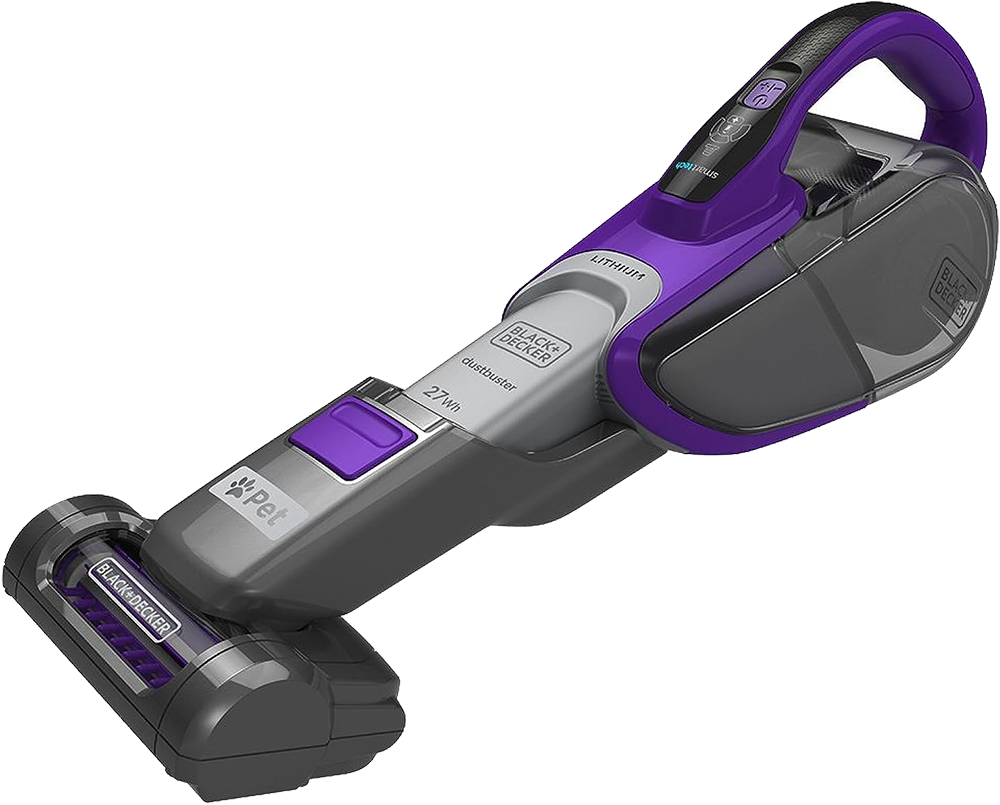 مكنسة كهربائية محمولة بلاك اند ديكر ، 10.8 فولت تعمل بالشحن ، بطارية ليثيوم ، رأس مزودة بمحرك لشعر الحيوانات الاليفة ، بنفسجي ، DVJ325BFSP ،(بضمان انسيا) (ضمان الوكيل)