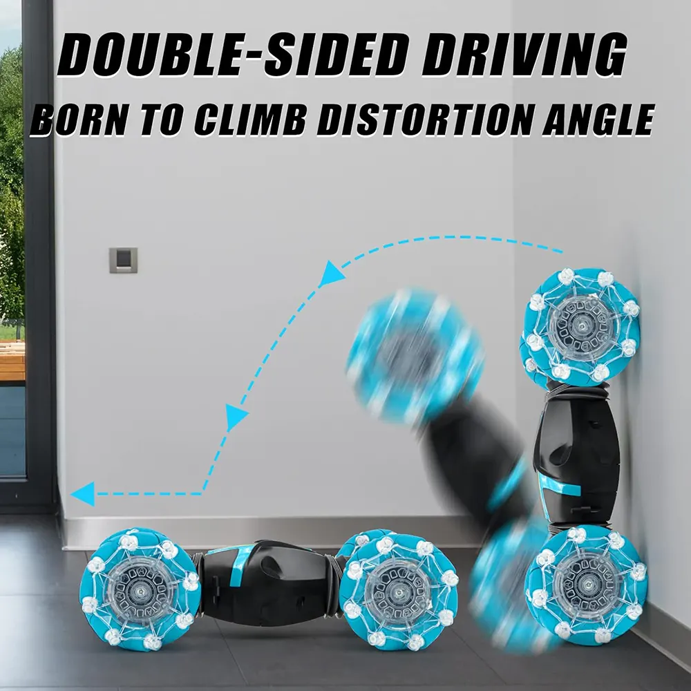 سيارة ريموت بهلوانية رباعية الدفع، ساعة تحكم بالإيماءات، ريموت كنترول 2.4 ghz، نطاق تحكم 50 متر، إضاءة مدمجة، CV8818-88C