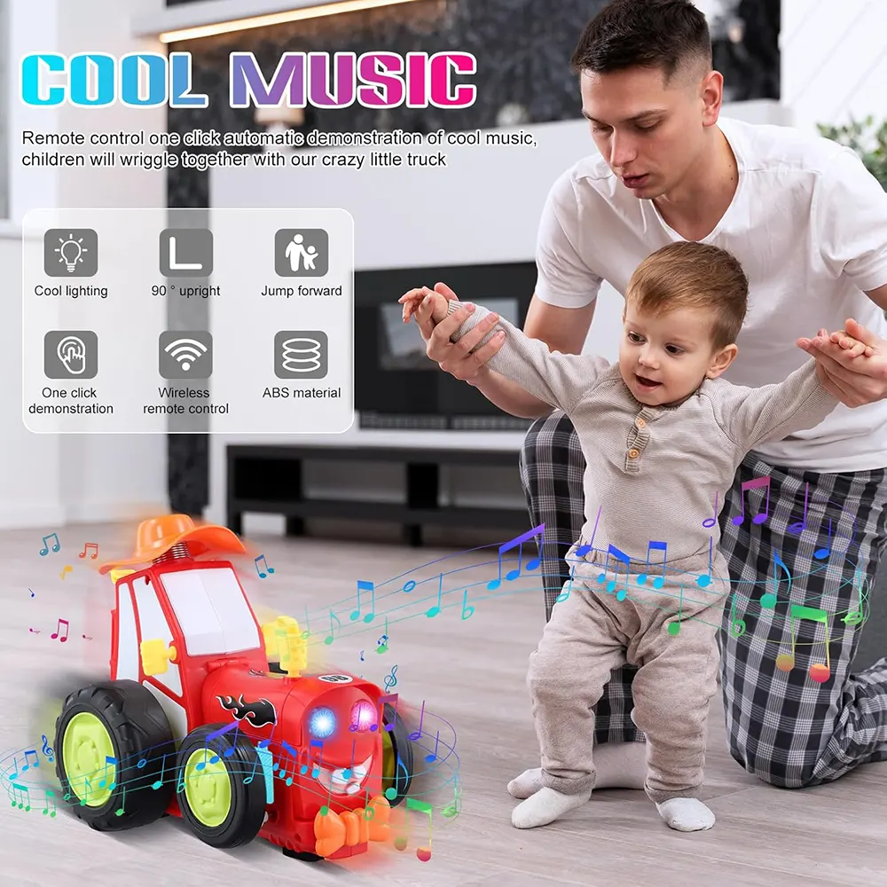 لعبة سيارة قفز مجنونة بريموت تحكم، صوت وضوء مدمجين، دوران 360 درجة، ألوان متعددة، SH2026