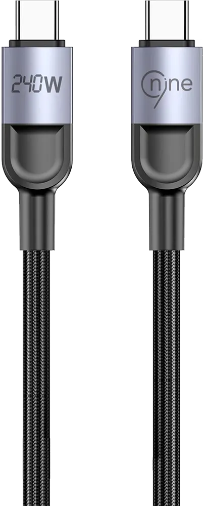 كابل شحن سريع ناين الترا ستارلينك، 240 وات، 1 متر، من type-c الى type-c، أسود