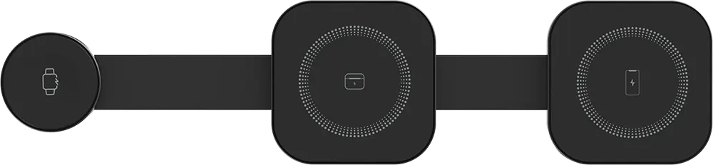 شاحن لاسلكي ناين، 15 وات، 3 في 1، قابل للطي، أسود، AD10