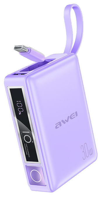 باور بانك اواي ، سعة 10000 مللي أمبير ، 30 وات ، شحن سريع ،  بنفسجي ، P87K