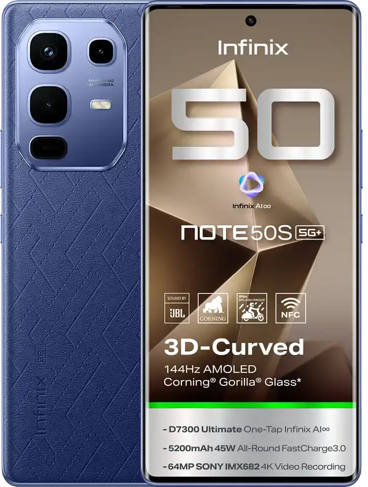 موبايل انفينيكس نوت 50S، ثنائي الشريحة، ذاكرة داخلية 256 جيجابايت، رامات 8 جيجابايت، شبكة الجيل الخامس ، أزرق