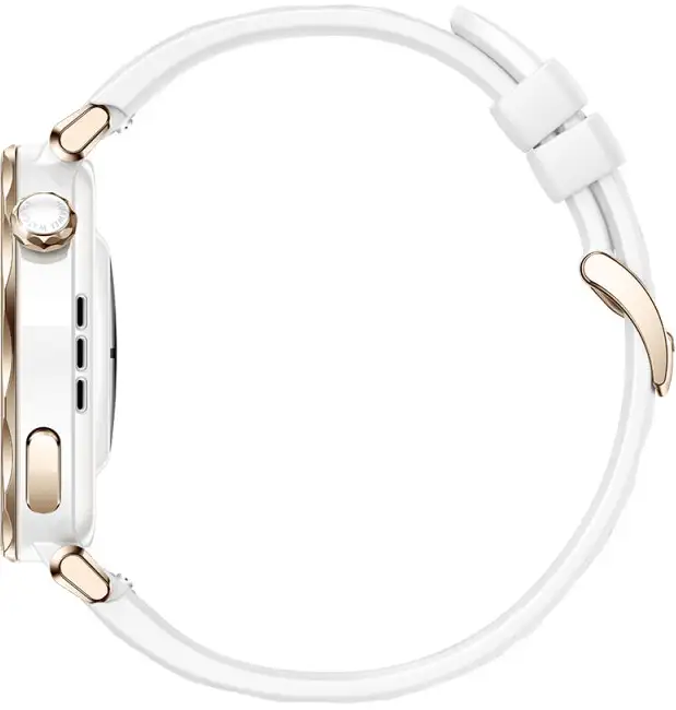 ساعة هواوي GT 5 PRO الذكية ، 42 ملم ، شاشة AMOLED ، بلوتوث ، مقاومة للماء ، سوار من المطاط الفلوري الأبيض ، JNA-B29