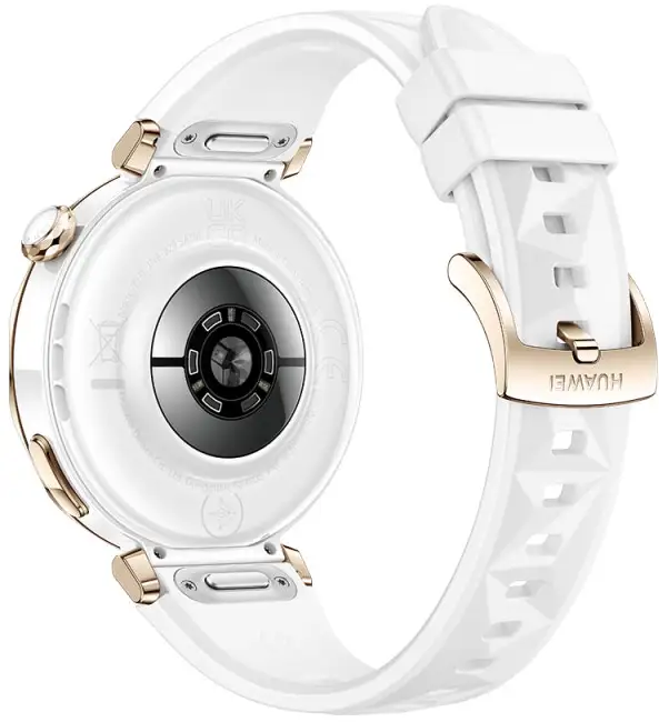 ساعة هواوي GT 5 PRO الذكية ، 42 ملم ، شاشة AMOLED ، بلوتوث ، مقاومة للماء ، سوار من المطاط الفلوري الأبيض ، JNA-B29