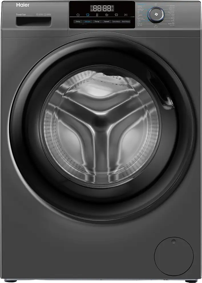 غسالة ملابس فول اوتوماتيك هاير تحميل أمامي ، 8 كيلو ، 1400 لفة ، انفرتر ، شاشة ديجيتال ، سيلفر ، HW80-BP14929AS6
