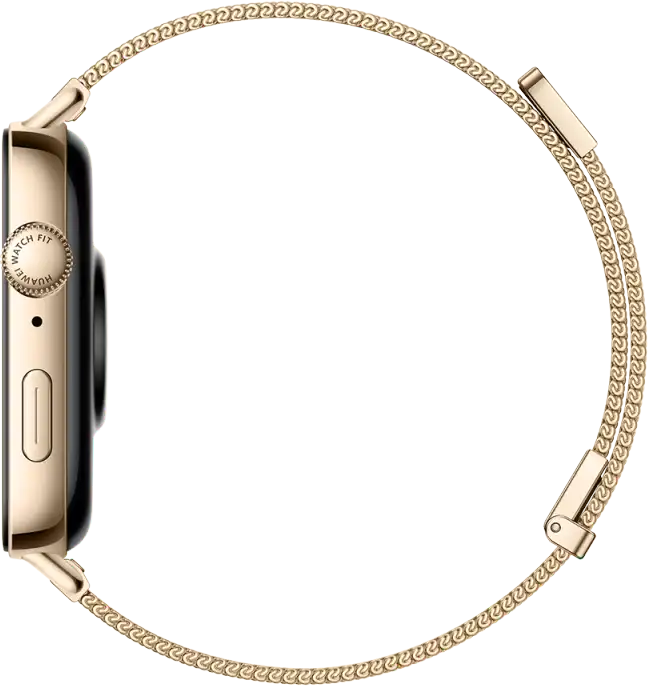 ساعة سمارت هواوي فيت 3 إصدار NFC، شاشة أموليد 1.82 بوصة ، مقاومة للماء ، حزام ميلاني ذهبي ، جولد