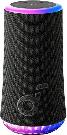 مكبر صوت أنكر Any Party Glow ، سبيكر لاسلكي محمول ، بلوتوث ، أضواء RGB ، أسود