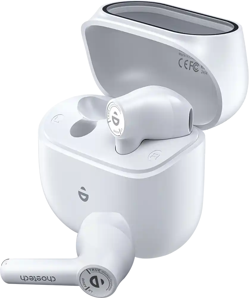 سماعات أذن لاسلكية حقيقية من تشوتيك TWS، بلوتوث 5.3، بطارية 300 مللي أمبير، أبيض، BH-T19
