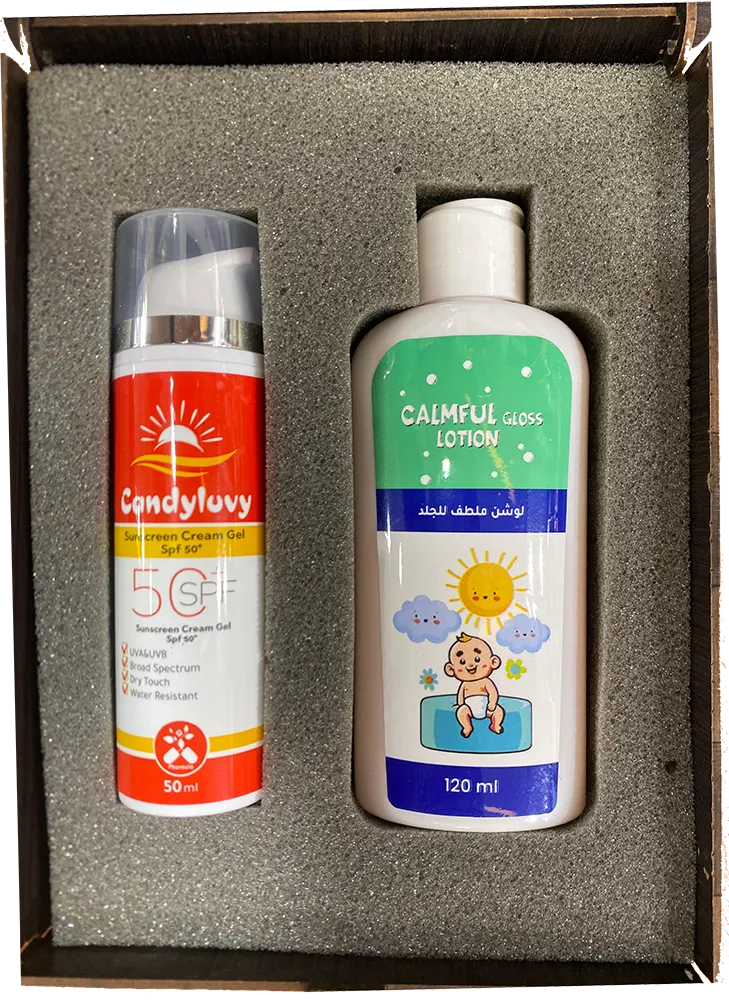 كاندي لوفي صن بلوك جل كريم بعامل حماية +50 ،50 مل + لوشن للجسم مرطب للجسم والجلد ، 120 مل