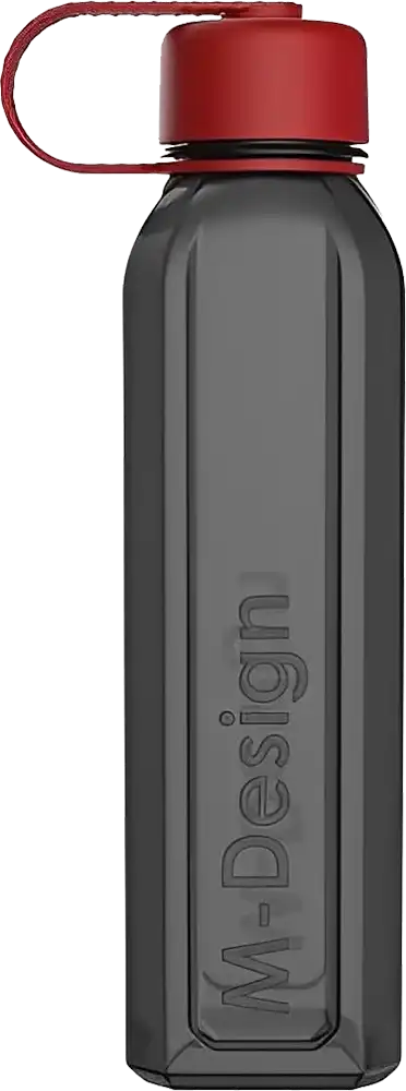 ام ديزاين زجاجة مربعة بغطاء متصل 800 مل ،أسود
