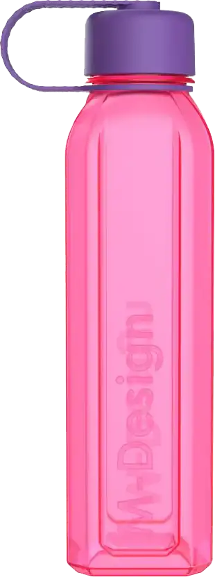 ام ديزاين زجاجة مربعة بغطاء متصل 800 مل ،روز
