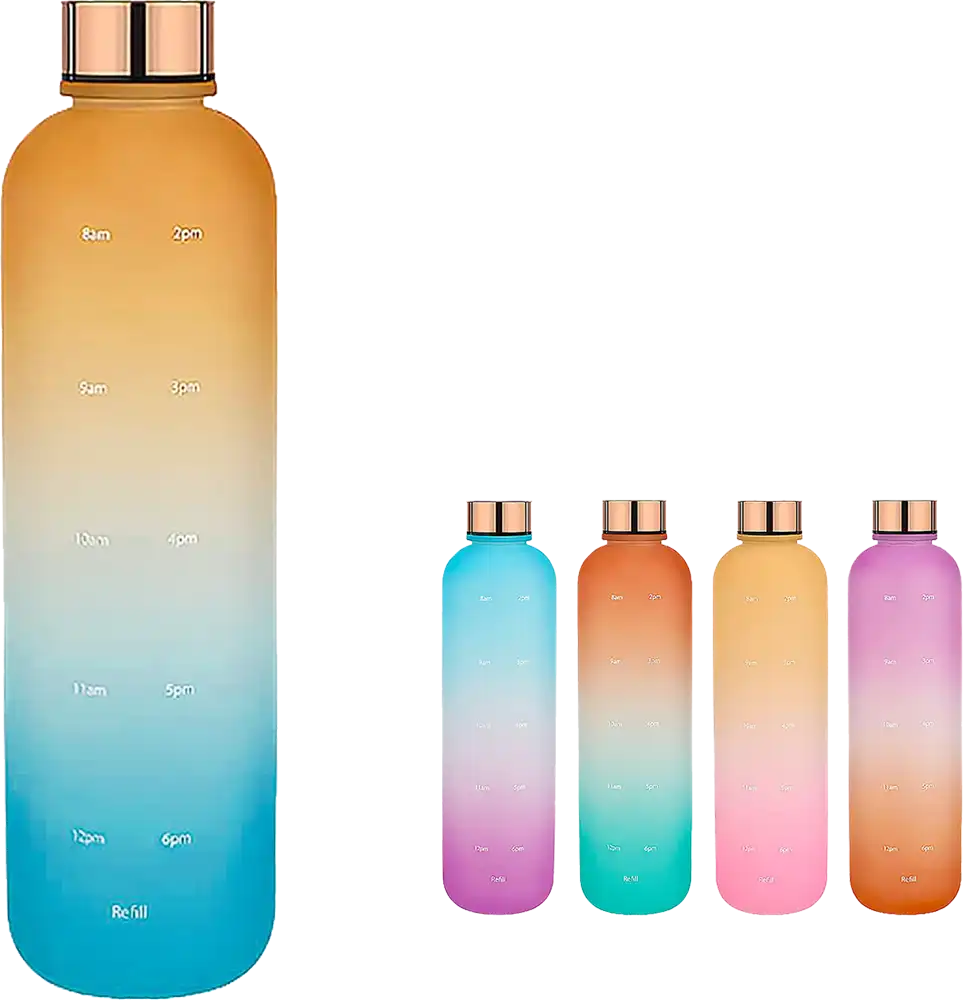 زجاجة مياه رياضية بلاستيك، 1 لتر، غطاء استانلس، 4271