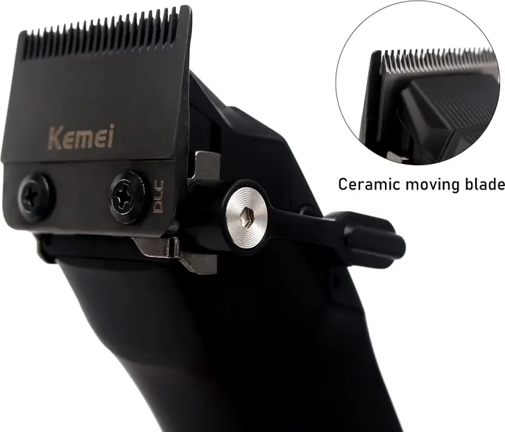 ماكينة حلاقة كهرباء كيمي رجالي ، لقص الشعر والدقن ، شاشة ال اي دي ،  قابلة للشحن ، أسود ، KM-2796