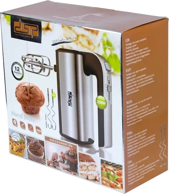 مضرب بيض دي اس بي، 250 وات، 5 سرعات ،استانلس، سيلفر، KM 2046