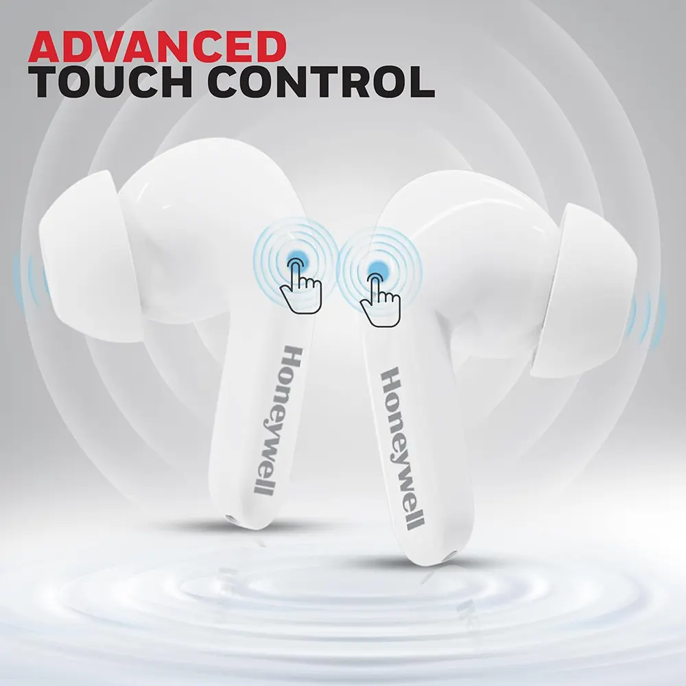 سماعة أذن لاسلكية هانيويل، بلوتوث 5.3، مقاومة للماء px4، وقت تشغيل 50 ساعة، إلغاء ضوضاء، أبيض، P2100