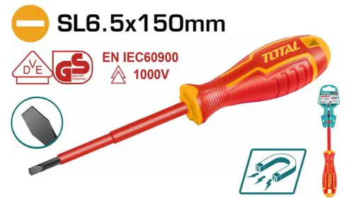 مفك عادة معزول توتال تولز، 1000 فولت، 150 مم، برتقالي، THT S6150