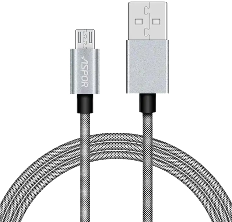 كابل شحن سريع للهواتف المحمولة من اسبور، من USB-A إلى Micro-USB، فضي، A158