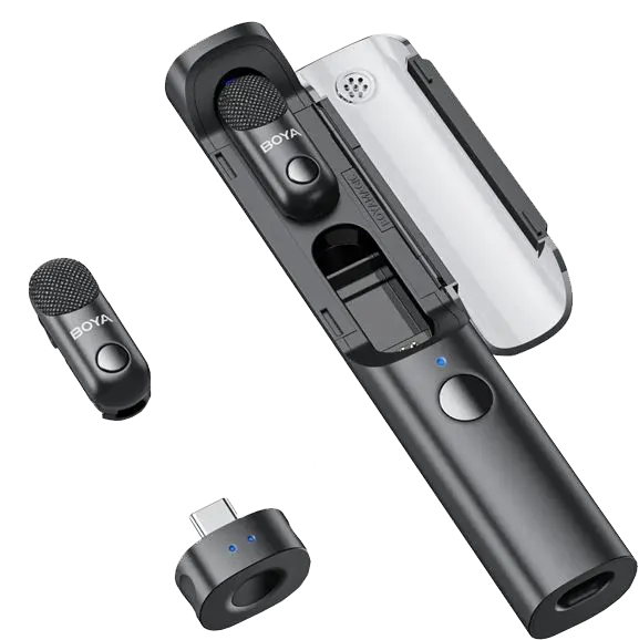 ميكروفون لاسلكي بويا ماجيك 05، تقليل الضوضاء بالذكاء الاصطناعي، تردد 2.4 جيجاهرتز، نطاق 100 متر، متعدد الاستخدامات، أسود