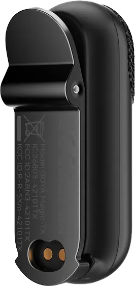 ميكروفون لاسلكي بويا ماجيك 05، تقليل الضوضاء بالذكاء الاصطناعي، تردد 2.4 جيجاهرتز، نطاق 100 متر، متعدد الاستخدامات، أسود