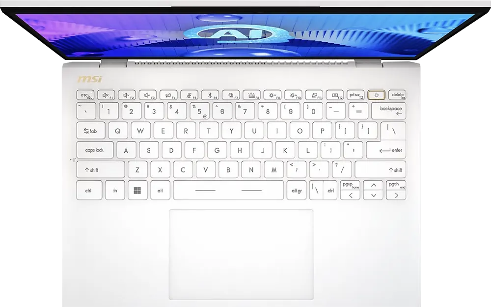 لابتوب إم إس آي بريستيج 13 إيه آي إيفو A1MG-261EG، معالج إنتل كور ألترا 7 155H، رامات سعة 16 جيجابايت، قرص صلب SSD سعة 512 جيجابايت، بطاقة رسومات مدمجة إنتل آرك، شاشة OLED QHD+ مقاس 13.3 بوصة، نظام تشغيل ويندوز 11 هوم، أبيض