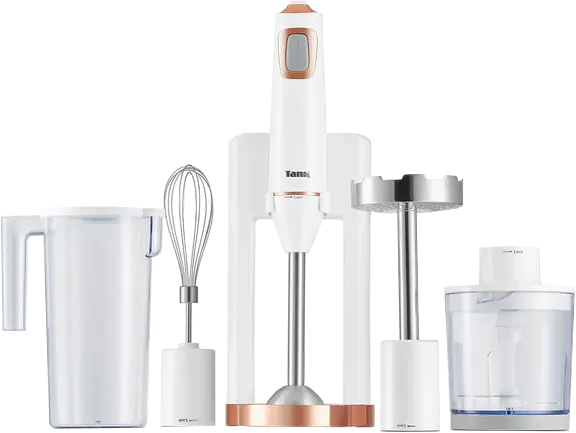 هاند بلندر تانك متعدد الوظائف، 600 وات، نظام تحكم 5 سرعات + تربو، ملحقات كاملة، أبيض x ذهبي وردي، CM-6003-1 31-004-0001