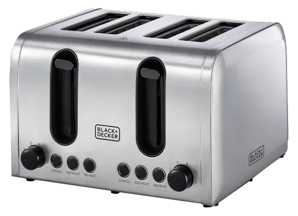 توستر بلاك & ديكر ، 2100 وات ، 4 شرايح ، 6 سرعات ، استانلس ستيل ، سيلفر ،   ET444 ، ( بضمان انسيا ) (ضمان الوكيل)