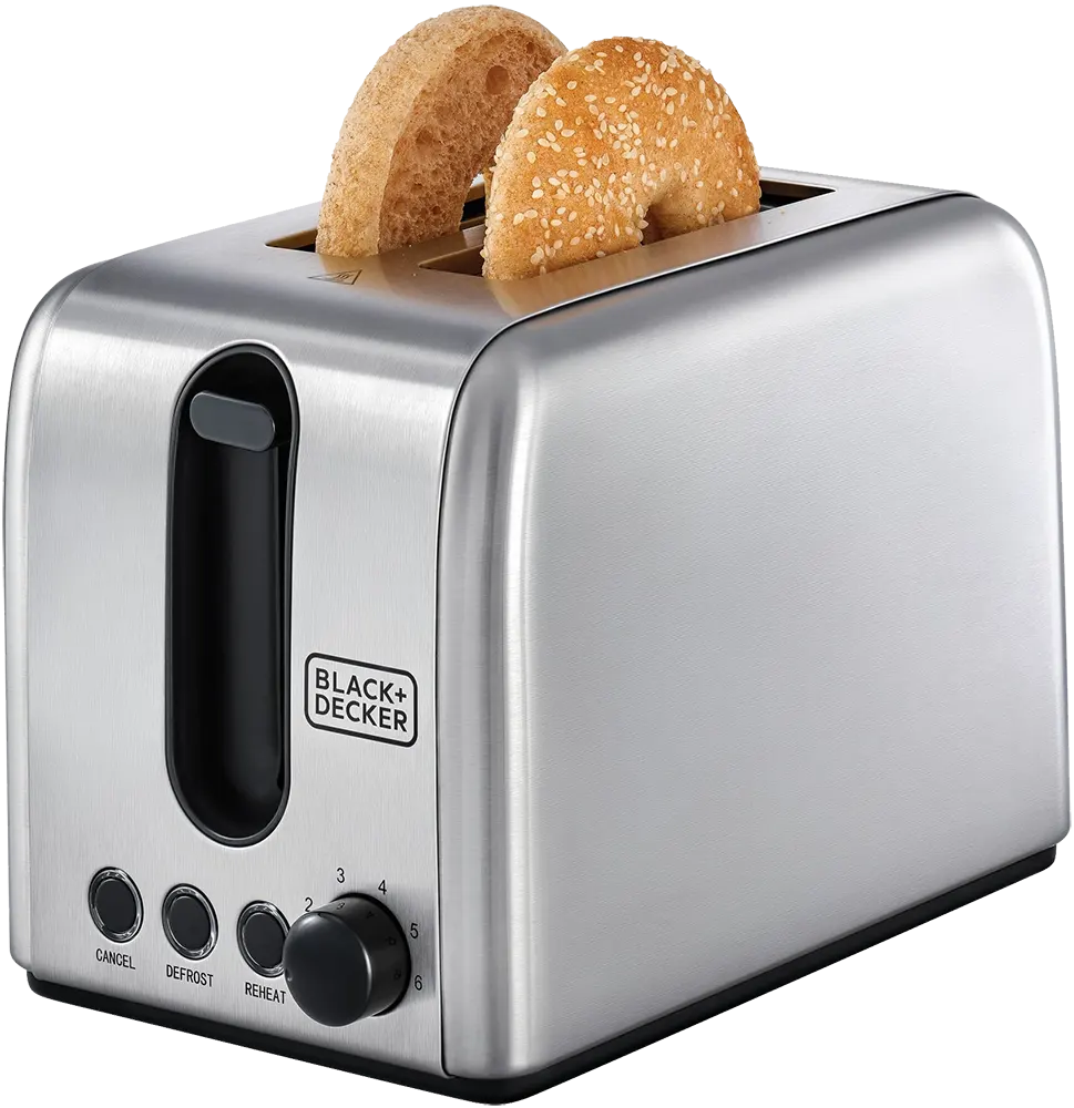 توستر  بلاك & ديكر ، 1050 وات ، شريحتين ، استانلس ستيل ، سيلفر ،  ET244  ، ( بضمان انسيا )(ضمان الوكيل)