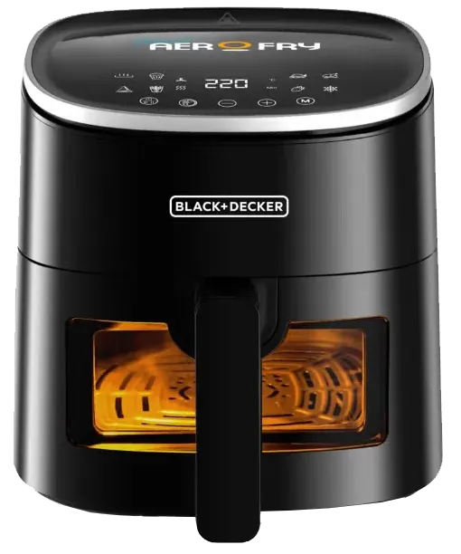 قلاية هوائية بلاك اند ديكر 8×1،  1300 وات ، 4.2 لتر ، شاشة ديجيتال  تعمل باللمس ، أسود ، AF4210 ، (ضمان انسيا) (ضمان الوكيل)