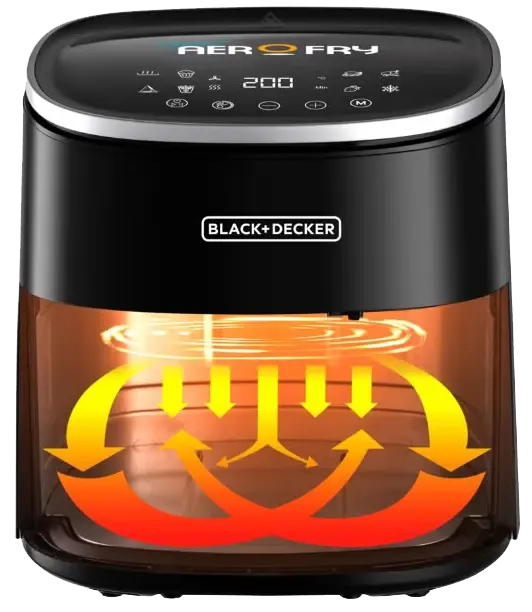 قلاية هوائية بلاك اند ديكر 8×1،  1300 وات ، 4.2 لتر ، شاشة ديجيتال  تعمل باللمس ، أسود ، AF4210 ، (ضمان انسيا) (ضمان الوكيل)