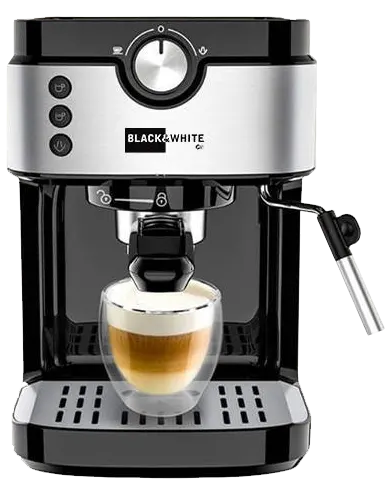 ماكينة تحضير الإسبريسو بلاك اند وايت ، 1630 وات ، 15 بار ، 900 ملي ، أسود x سيلفر ، CM-800