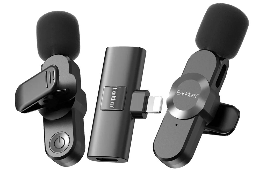 ميكروفون لاسلكي إيرلدوم ، خاصية تقليل الضوضاء ، منفذ لايتنينج ، أسود ، ET-MC8L