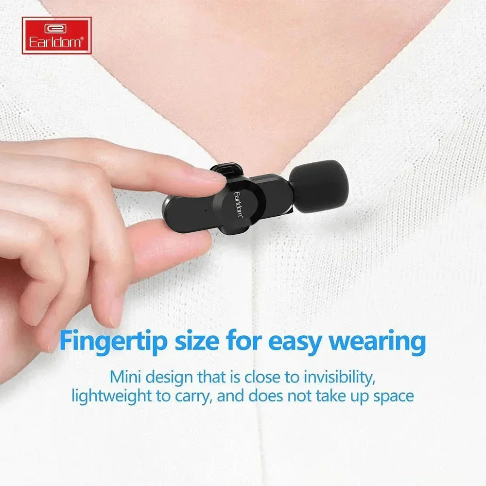 ميكروفون لاسلكي إيرلدوم ، خاصية تقليل الضوضاء ، منفذ لايتنينج ، أسود ، ET-MC8L