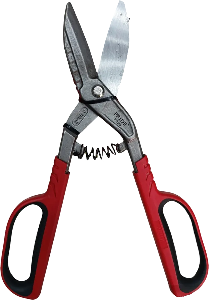 Pride Sheet Metal Shears, 12", No Zipper, Red, P835