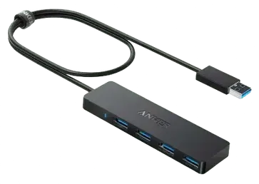 موزع وصلات أنكر الترا سليم ، أربعة منافذ USB 3 ، اسود ، A7516016
