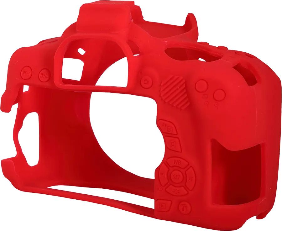 جراب حماية هيكل كاميرا التصوير ايزي كوفر، مناسب لموديل كانون 750D، سيليكون، أحمر