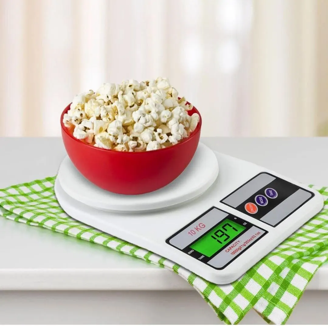 Digital Kitchen Scale, 10 Kg, White, Y-7