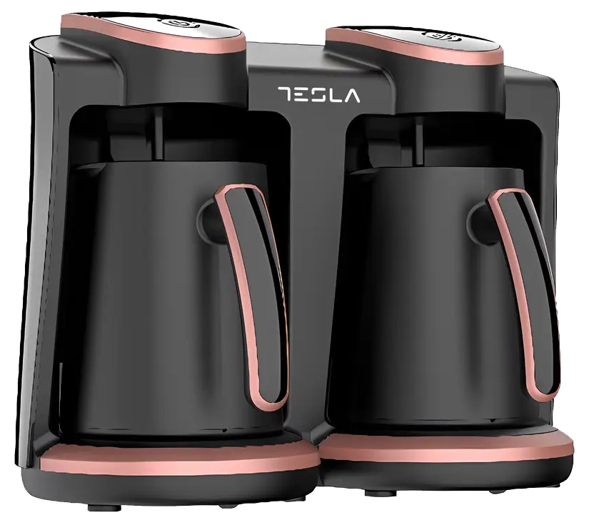 ماكينة تحضير قهوة تركي تيسلا ، 2 وعاء ، 8 كوب ، تحكم باللمس ، أسود ، TSL-CM200