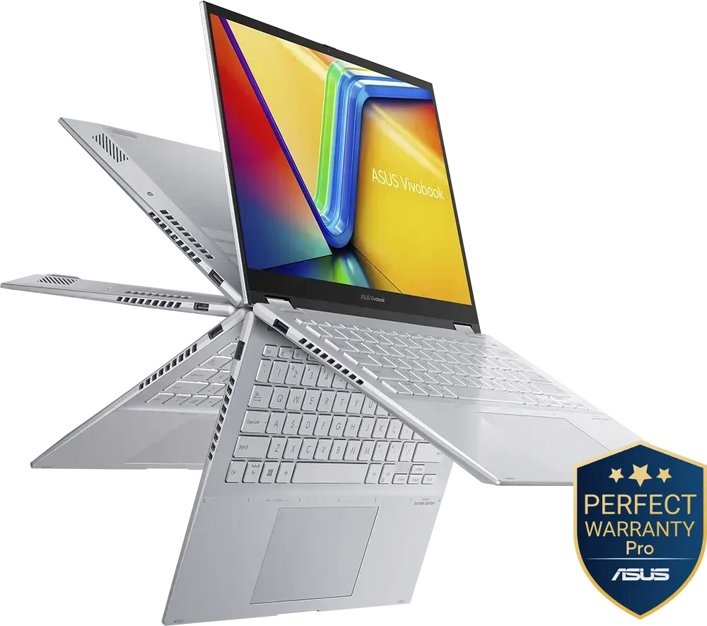 لاب توب اسوس فيفوبوك S14 فليب TP3402VA-EG009W انتل كور i9-13900H، رامات 16 جيجابايت، هارد ديسك 512 جيجابايت اس اس دي،كارت شاشة انتل أيرس اكس اي، شاشة لمس WUXGA فليب 14.0 بوصة، ويندوز 11، فضي